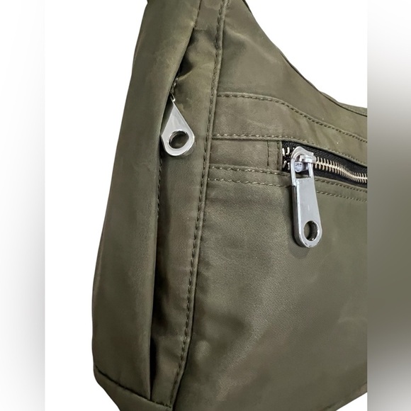 Free Spirit Nylon Crossbody Sling Shoulder Bag – Olive Green - Picture 3 of 14